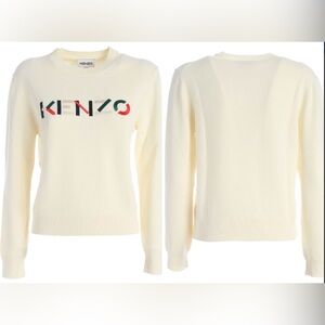 KENZO EMBROIDERED MULTICOLOR LOGO SWEATER